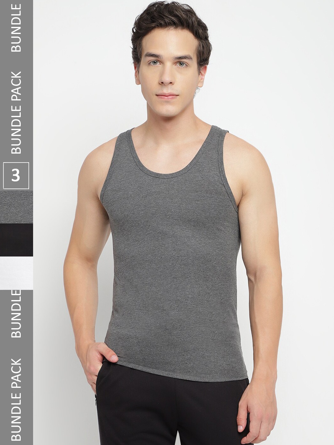 

La Intimo Pack Of 3 Anti Bacterial Pure Cotton Basic Vests, White