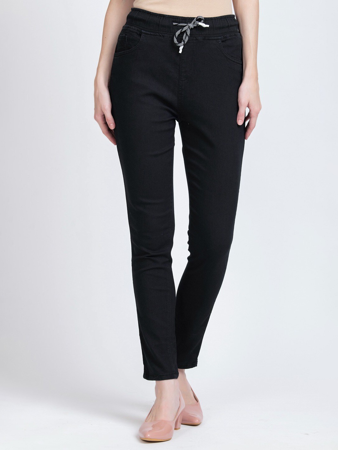 

urSense Women Mid Rise Stretchable Jeggings, Black
