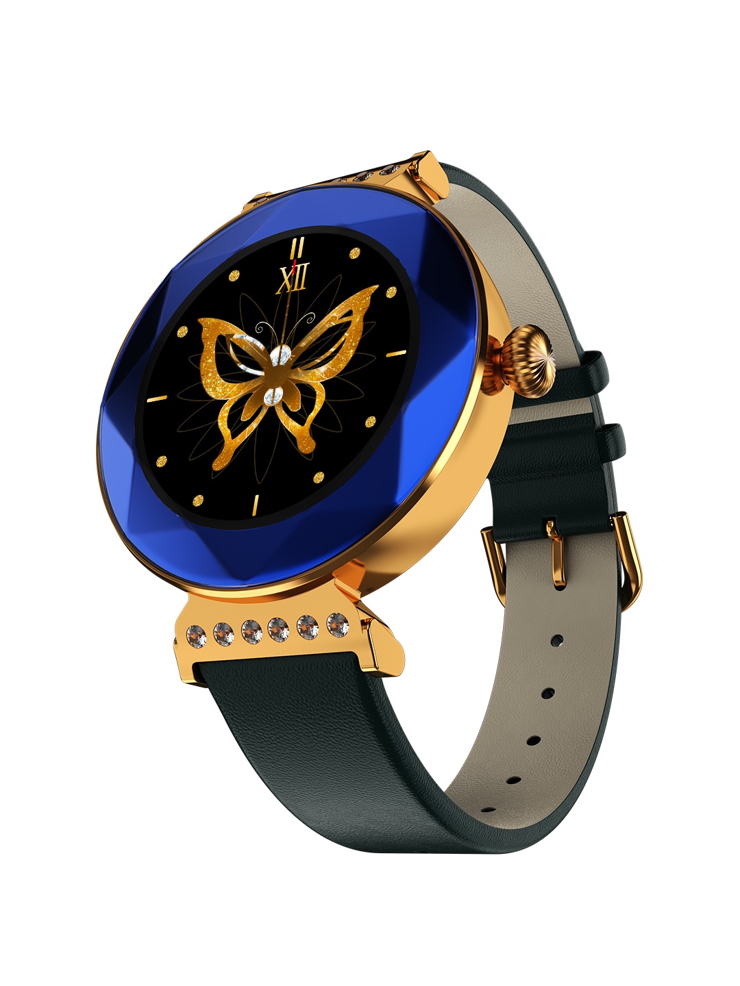 

Fire-Boltt Emerald Gemstone-Studded Smartwatch With 1.09 HD Display & Wireless charging, Blue