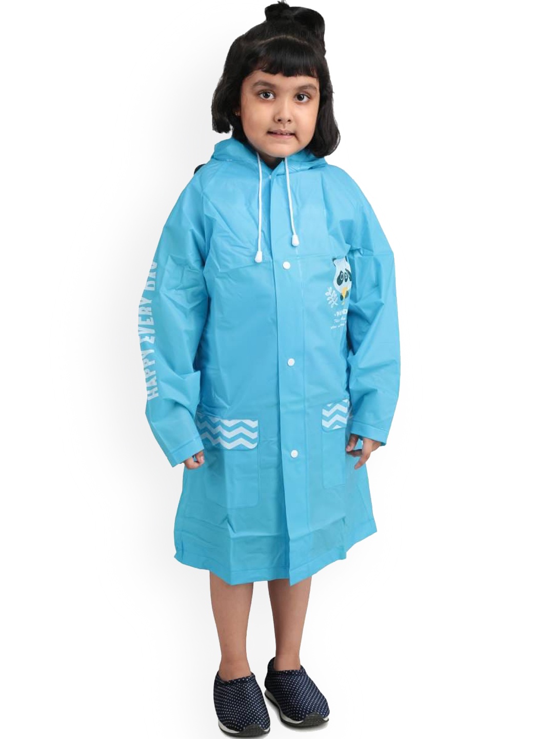 

Yellow Bee Boys Printed Rain Jacket, Blue
