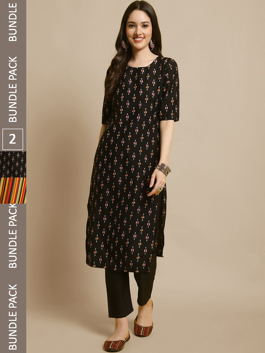 

7Threads Selection Of 2 Straight Kurta With Trousers, Red