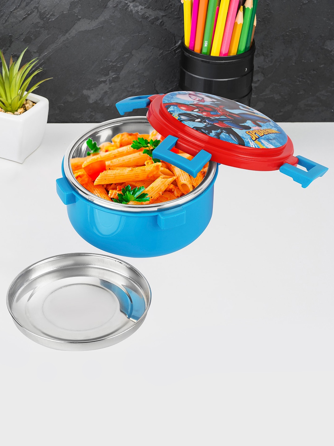 

Cello Recess Red Spider Printed Inner Stainless Steel Big Lunch Box