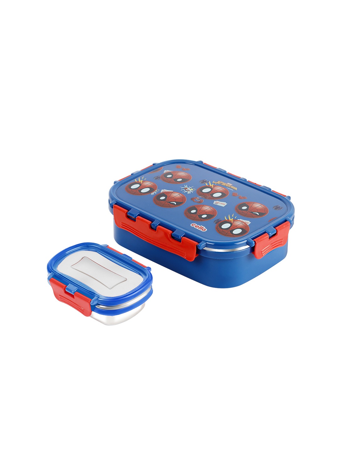 

Cello 2-Pcs Blue Printed Stainless Steel Leak Proof Medium Lunch Box- 915 ml