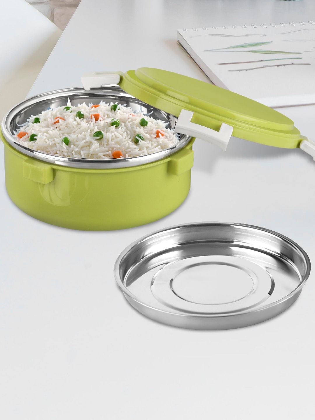 

Cello Take-Eat Green Inner Stainless Steel Lunch Box - 575ml