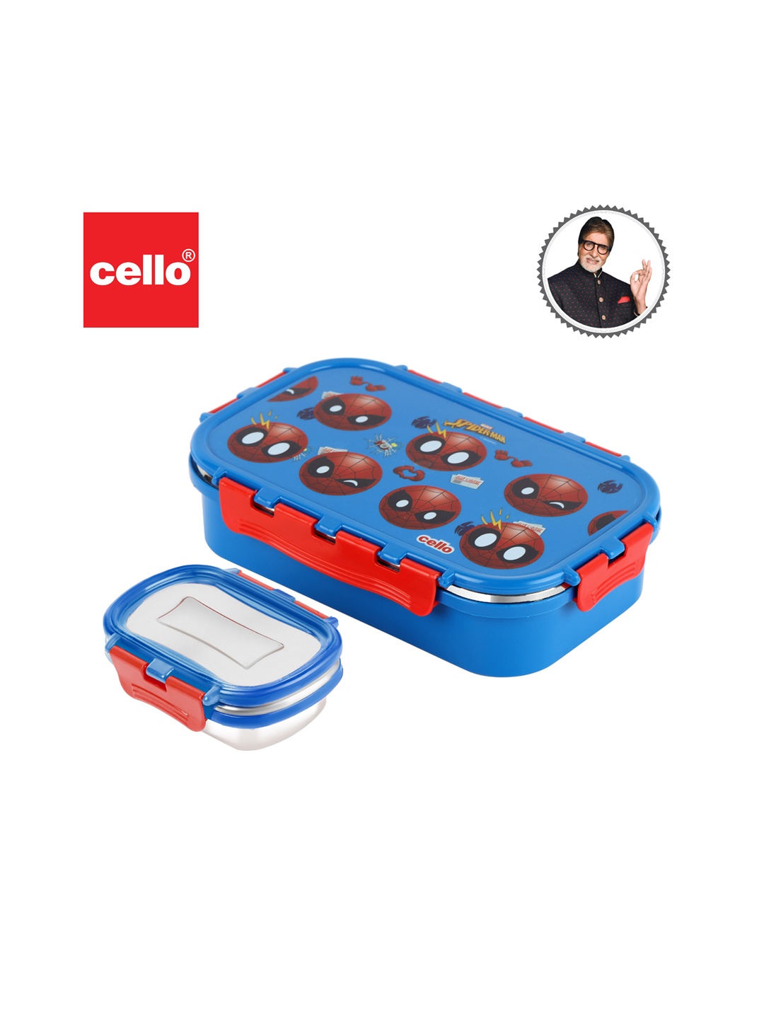 

Cello 2-Pieces Blue & Red Leak Proof and Break Resistant Lunch Box 1.24 L