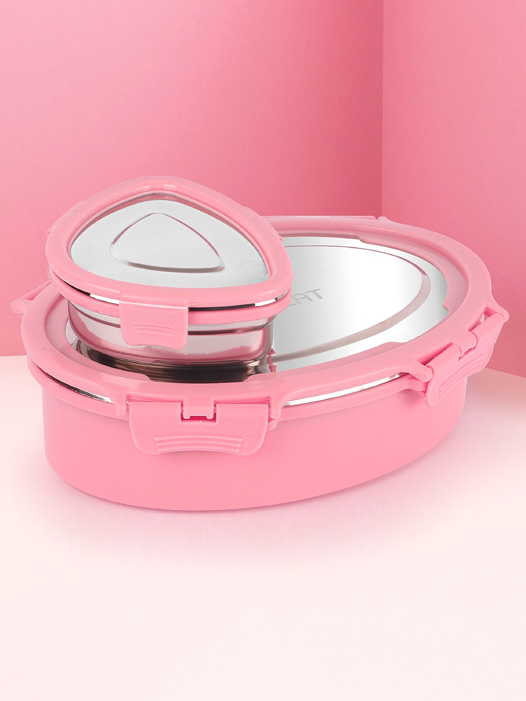

Cello Oval Eat Set of 1 Lunch Box with Mini Container-575ml, Pink