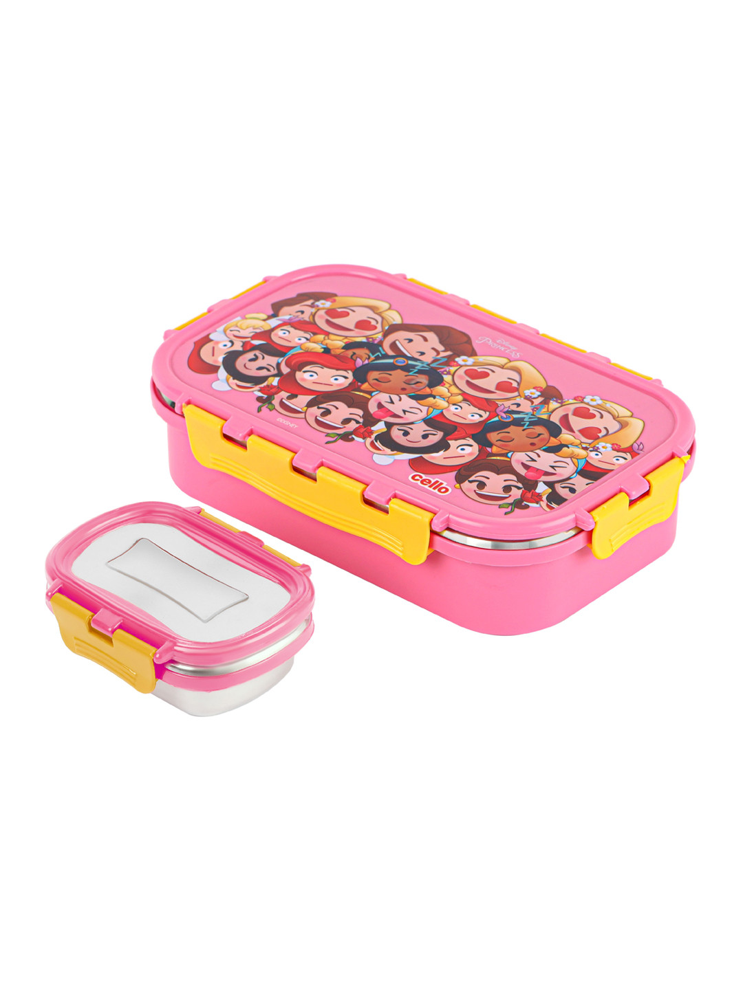 

Cello Pink & Yellow Leak Proof and Break Resistant Fun Food Big Lunch Box 1.02 L