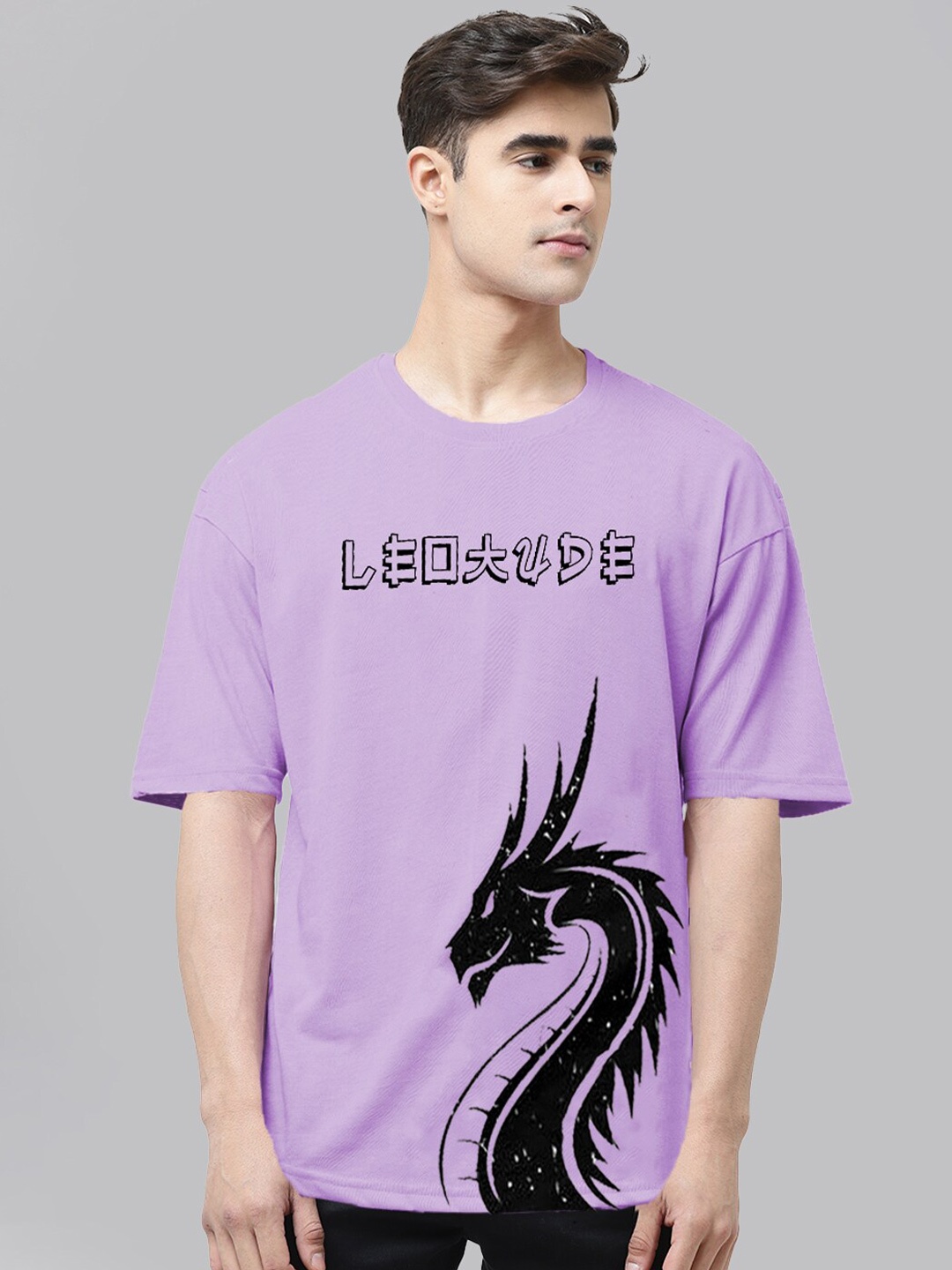 

Leotude Graphic Printed Oversized T-shirt, Purple