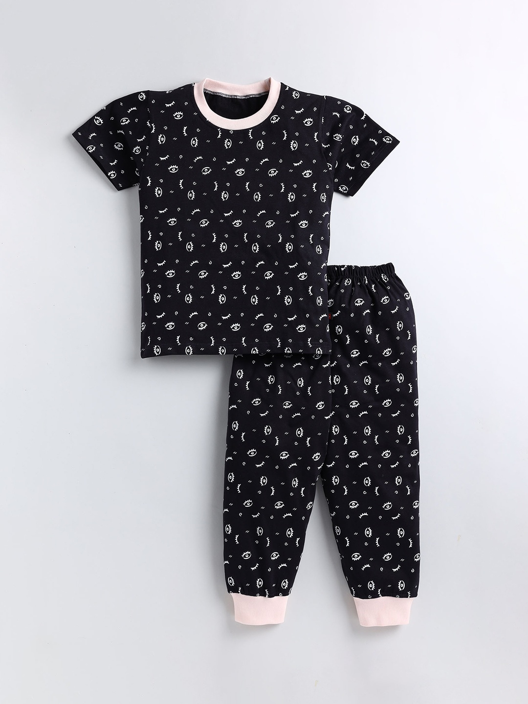 

Toonyport Boys Printed Pure Cotton Night Suit, Black