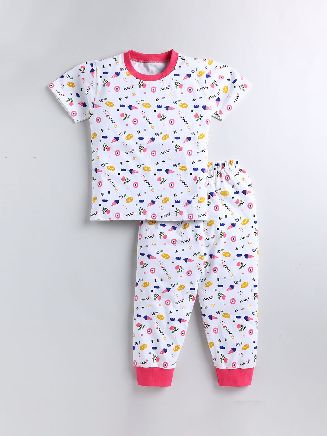 

Toonyport Boys Printed Pure Cotton Night Suit, White