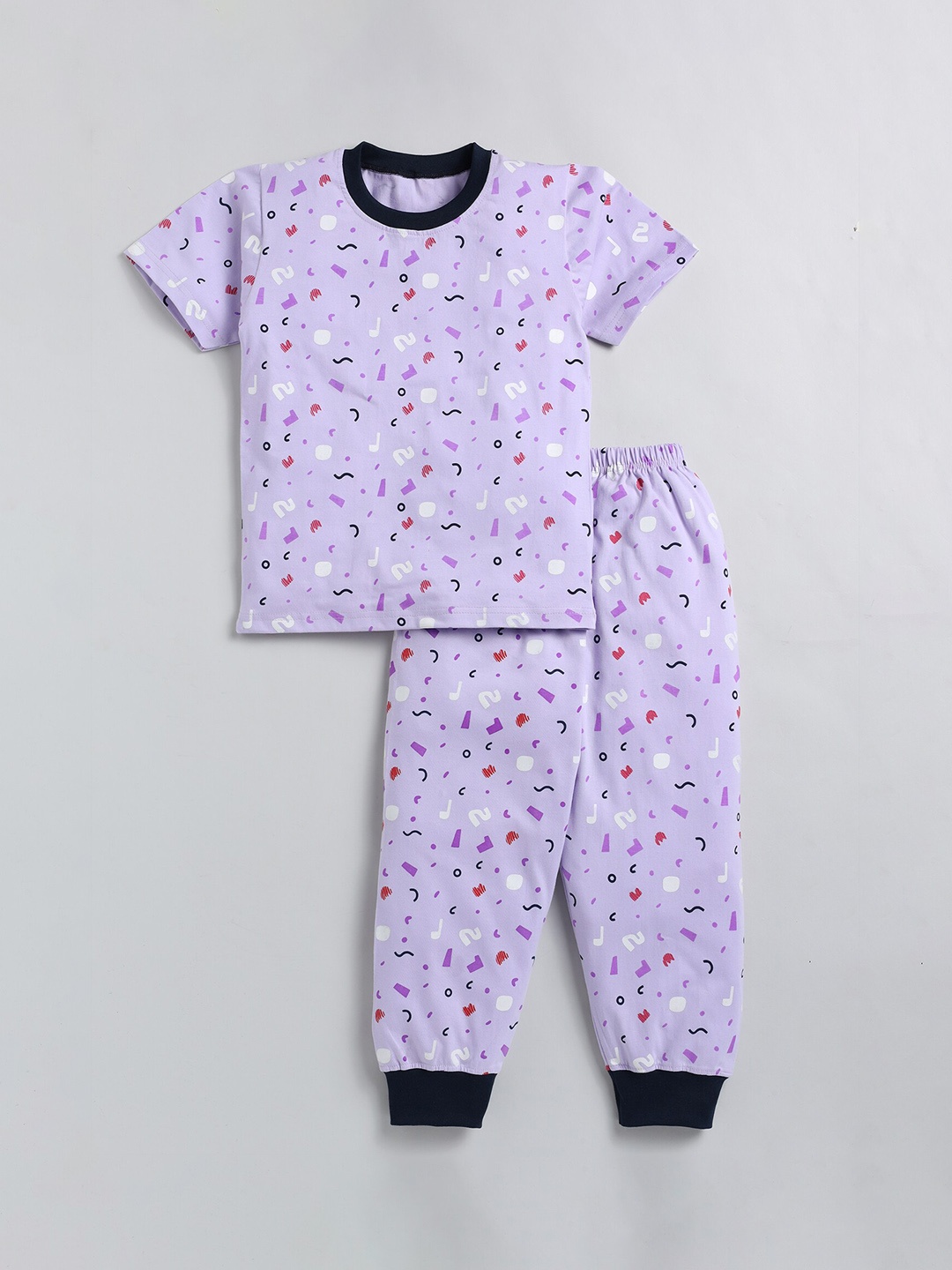 

Toonyport Boys Printed Pure Cotton Night Suit, Lavender
