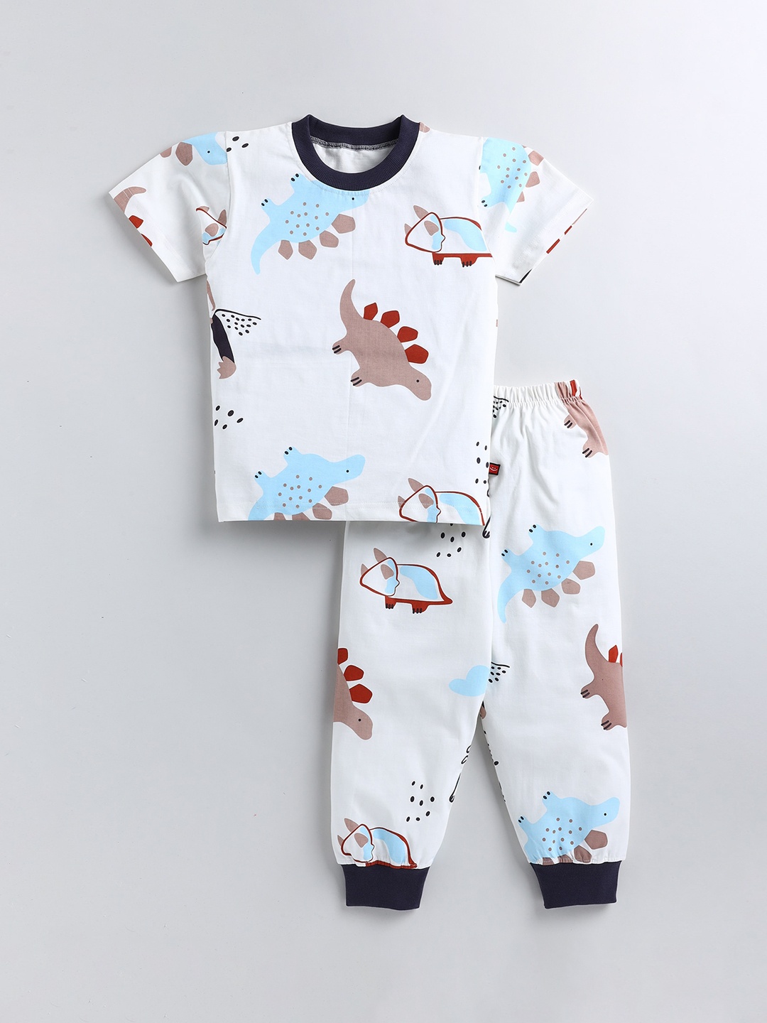

Toonyport Boys Printed Pure Cotton Night Suit, Cream