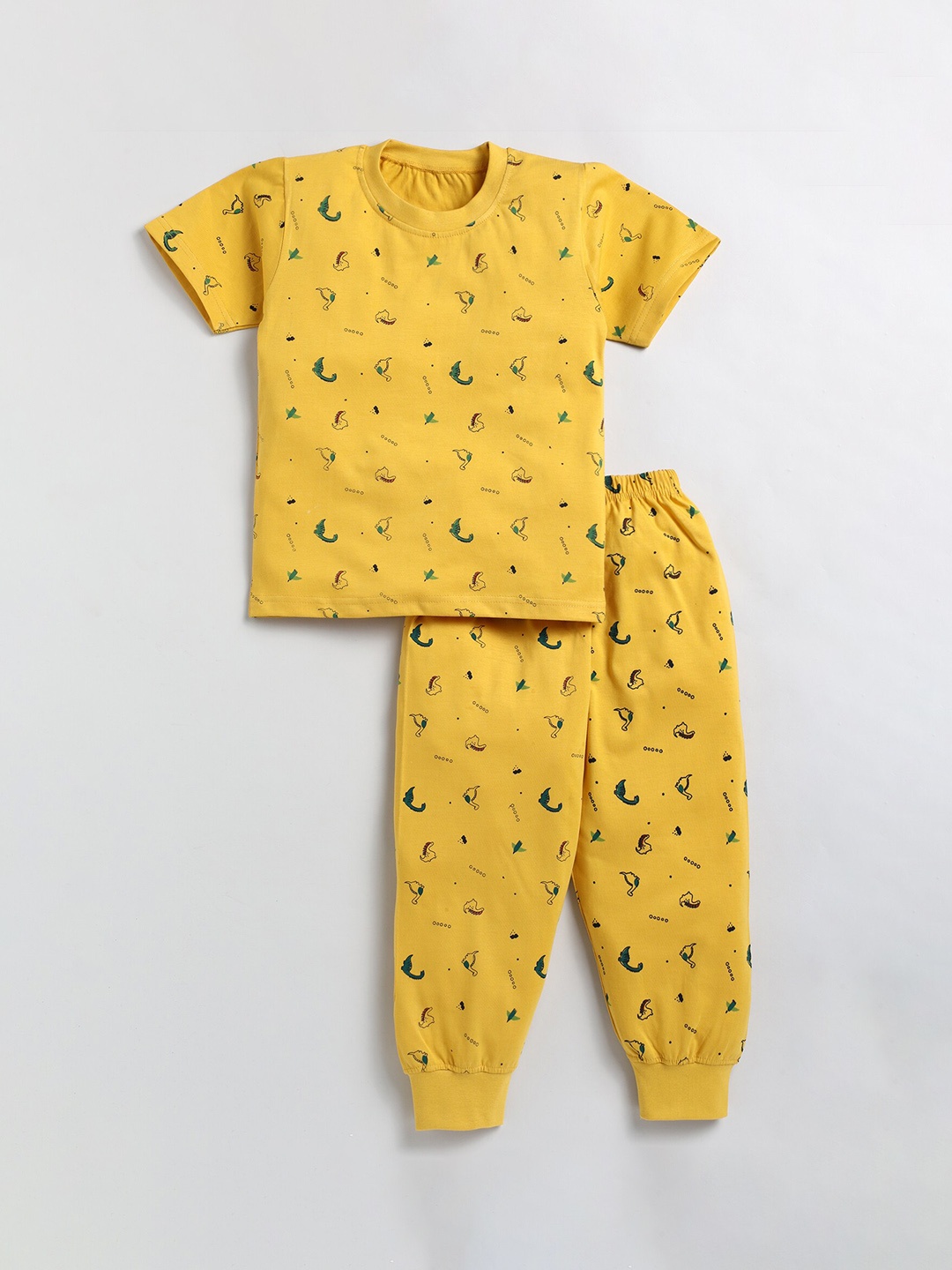 

Toonyport Boys Printed Pure Cotton Night Suit, Yellow
