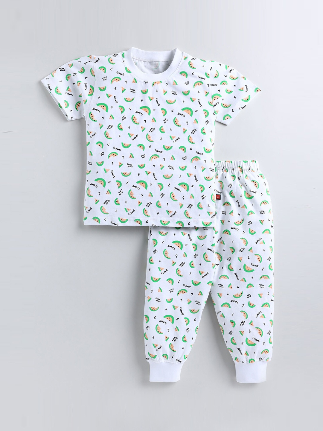 

Toonyport Boys Printed Pure Cotton Night Suit, White