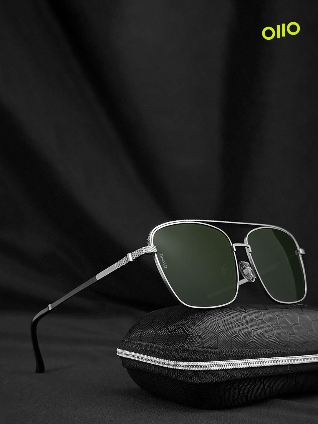 

OKNO Unisex Aviator Sunglasses with Polarised and UV Protected Lens, Green