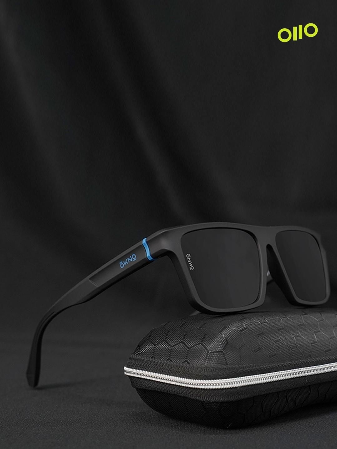 

OKNO Unisex Square Sunglasses with Polarised and UV Protected Lens, Black