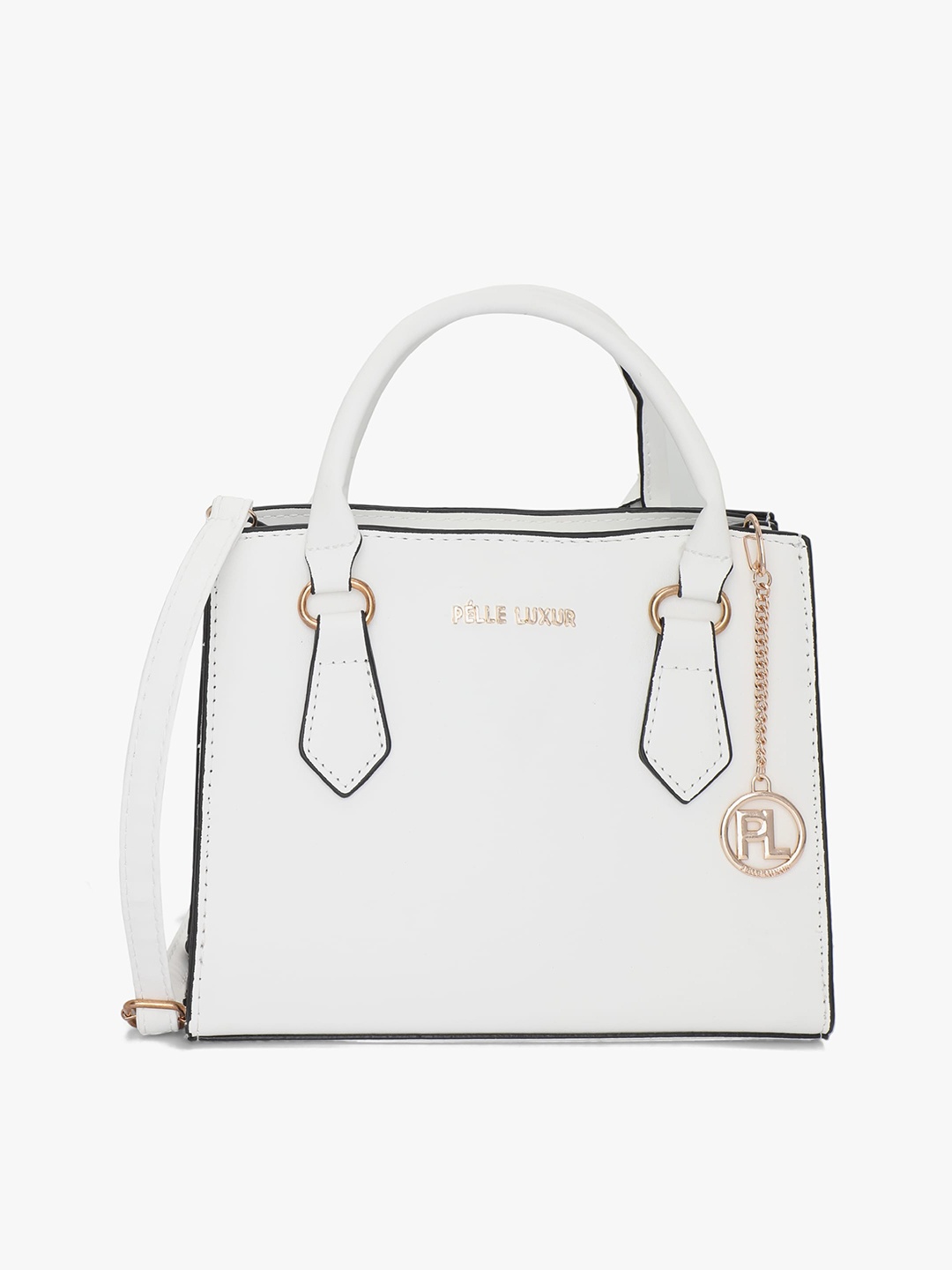 

PELLE LUXUR PU Structured Handheld Bag, White