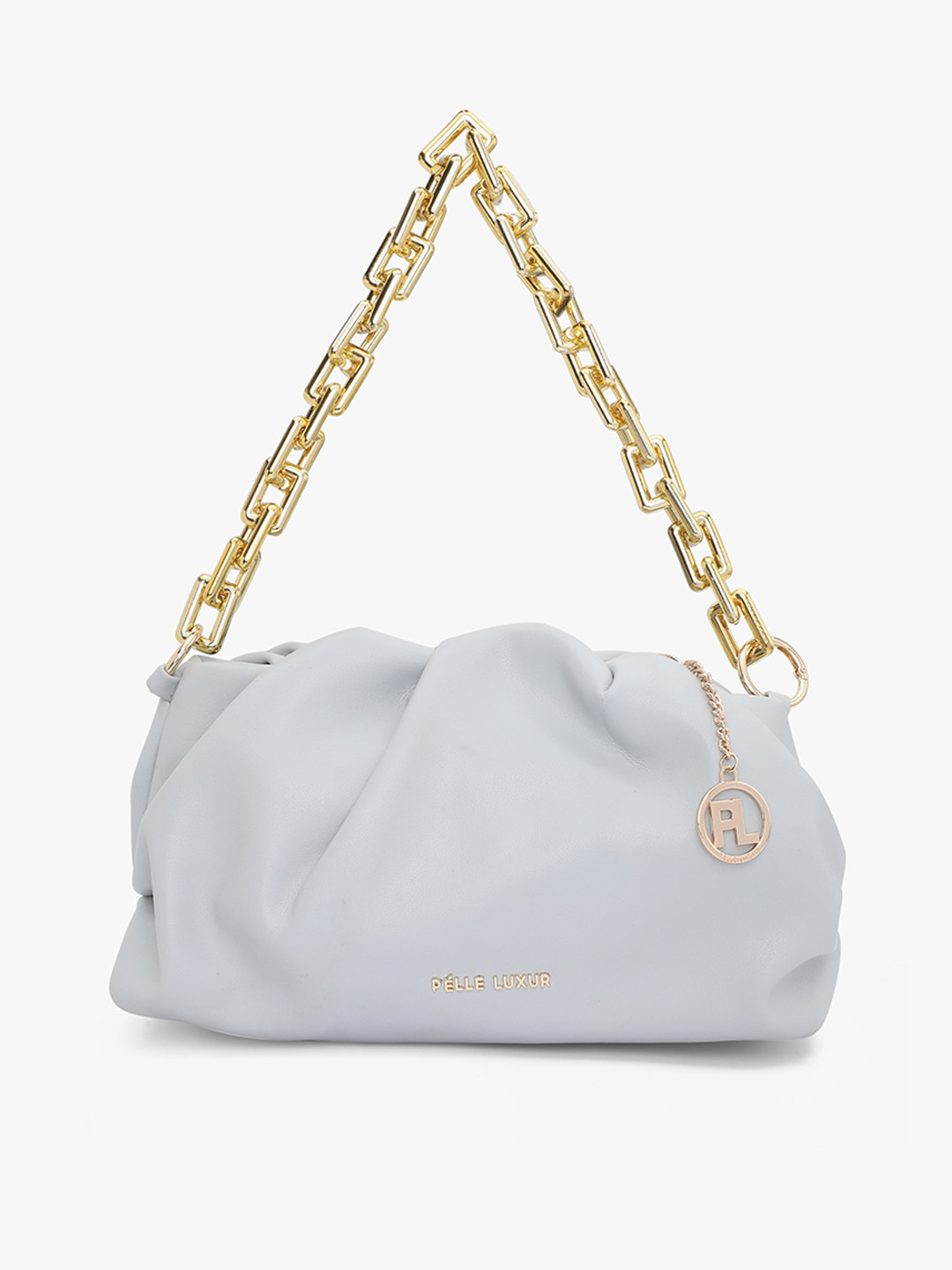 

PELLE LUXUR PU Structured Shoulder Bag, Grey