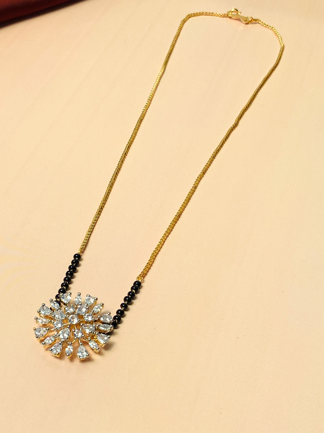 

ABDESIGNS Gold-Plated Stone-Studded & Beaded Mangalsutra