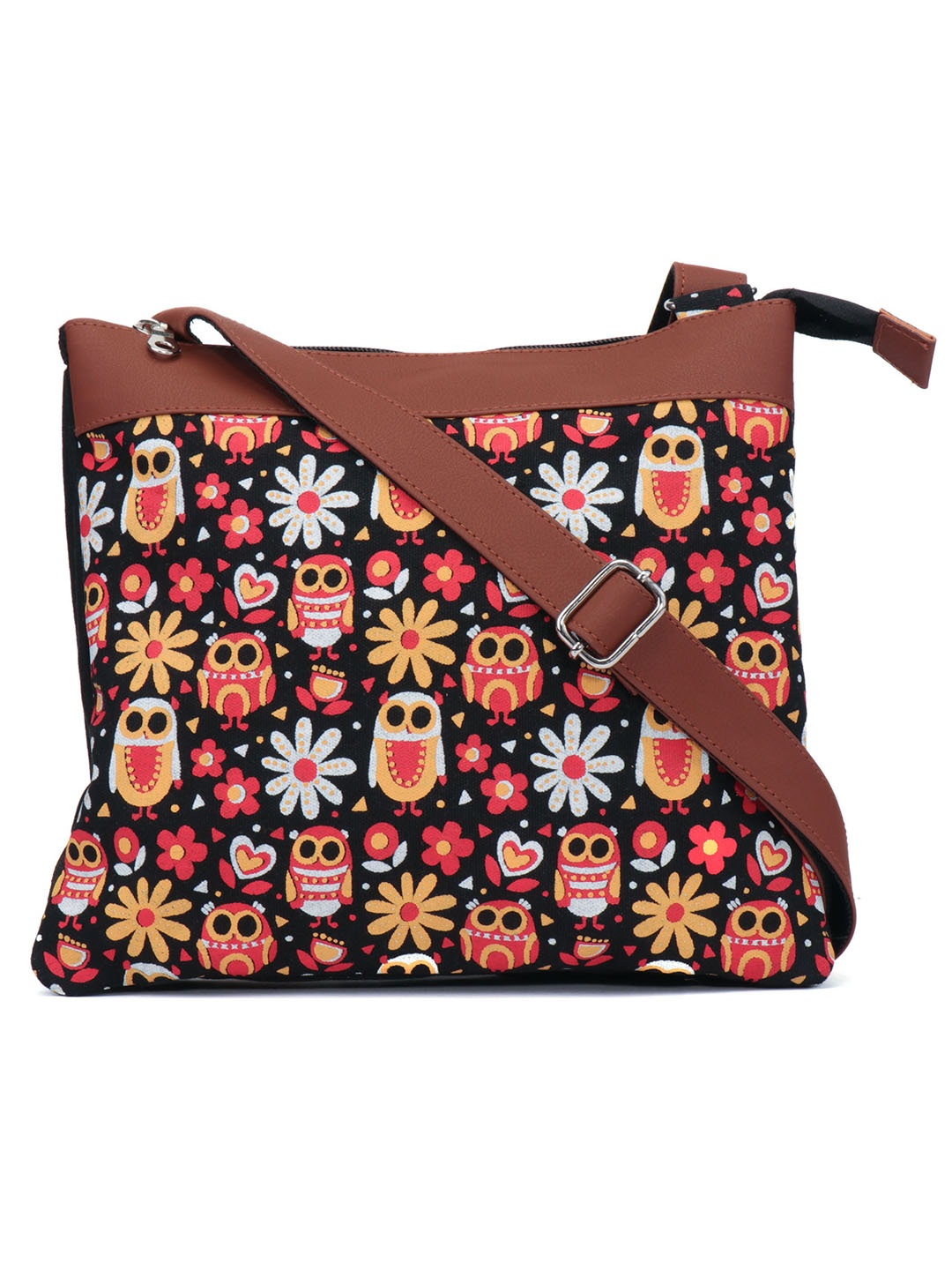 

Anekaant Black & Red Printed Sling Bag