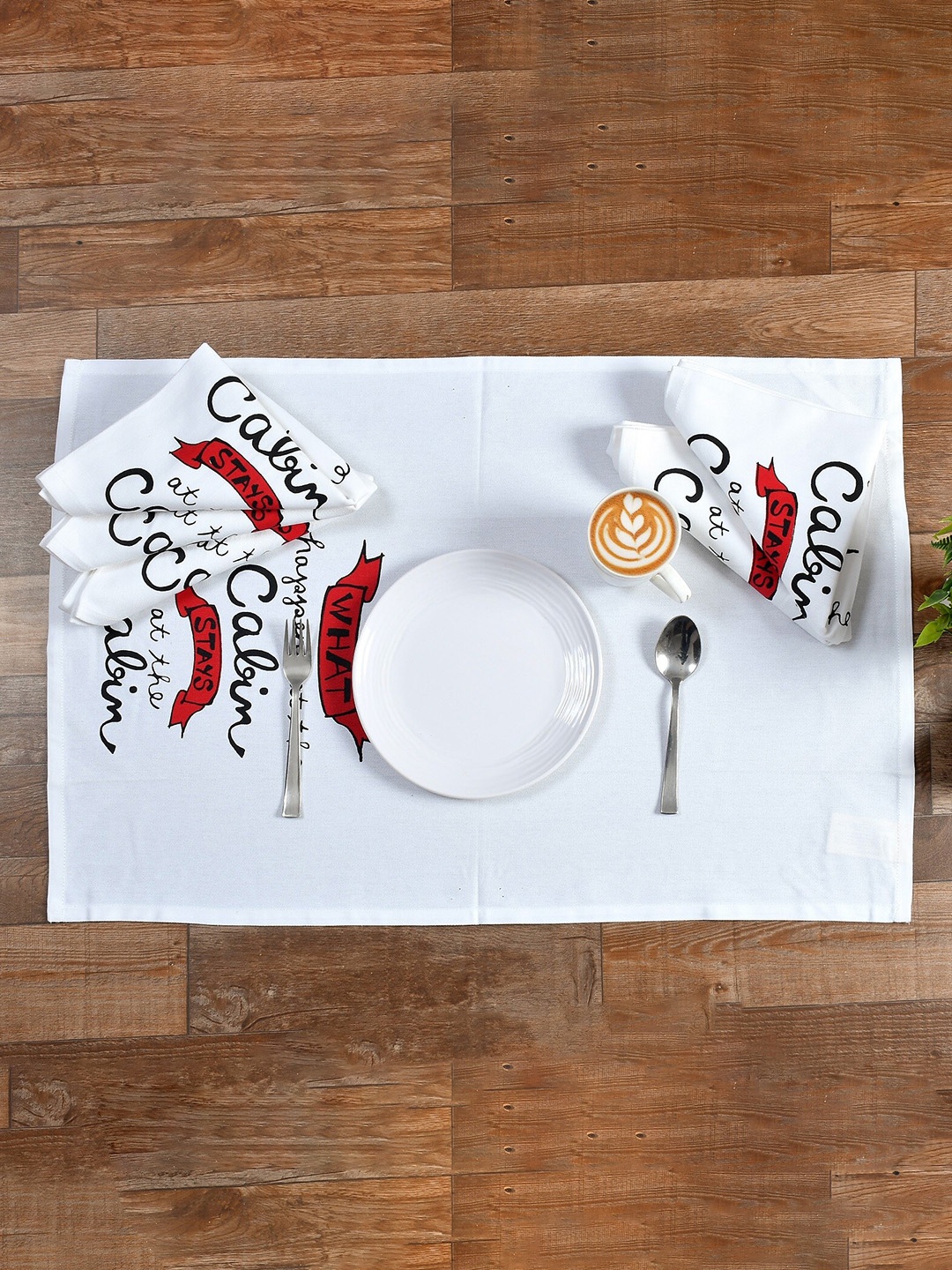 

Texstop 6-Pcs White & Red Printed Pure Cotton Kitchen Towels