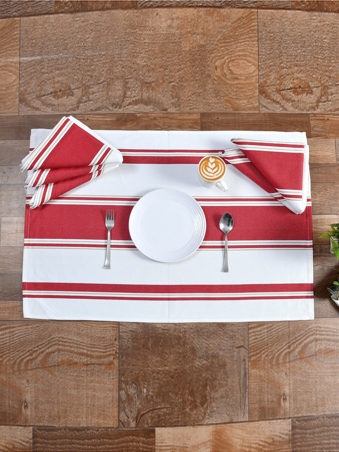

Texstop White & Red 6 Pieces Striped Pure Cotton Kitchen Towels