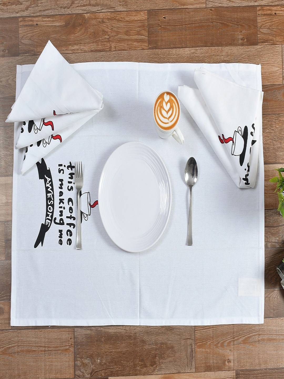 

Texstop White & Black 6 Pieces Printed Pure Cotton Kitchen Towels