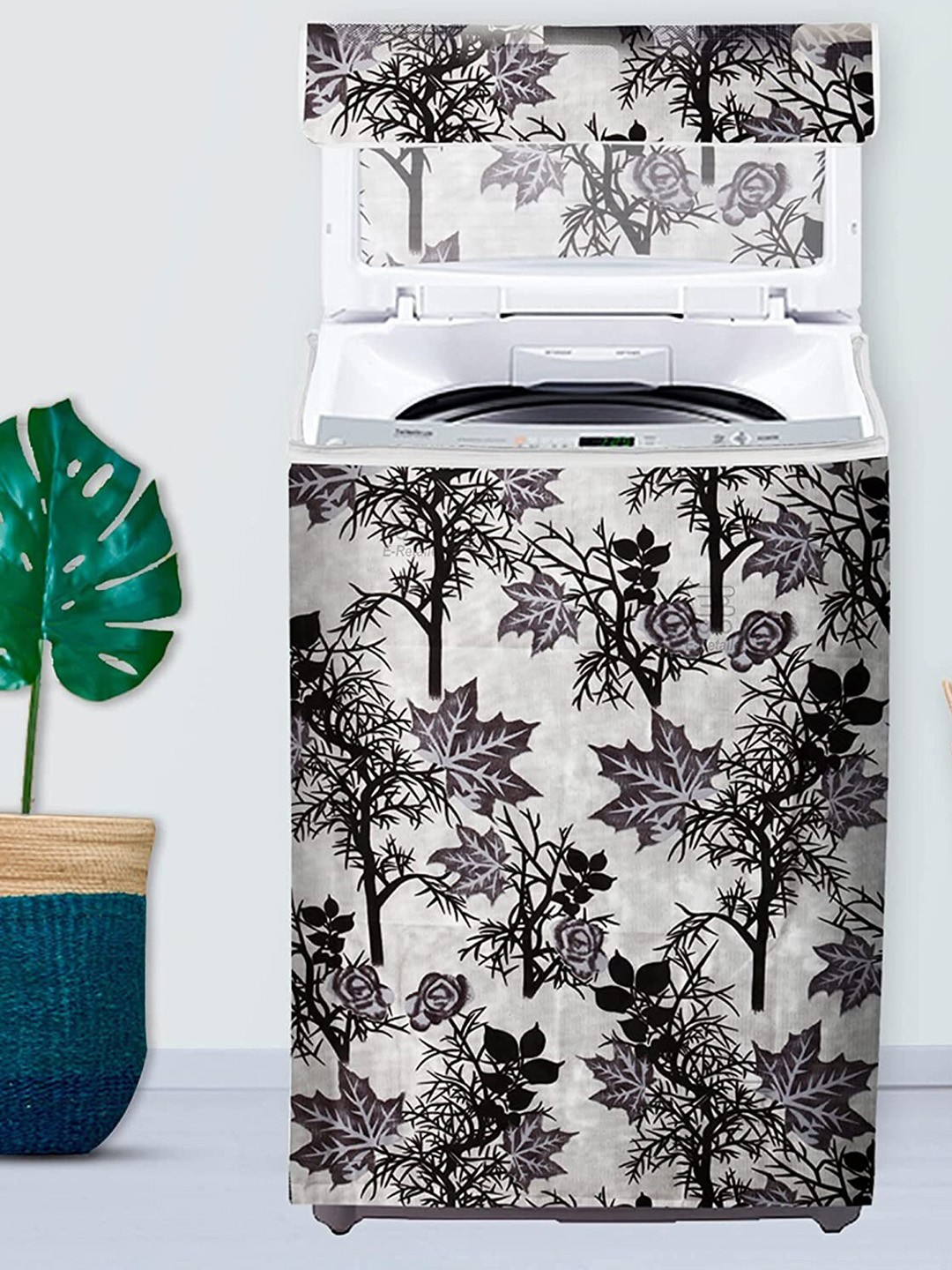 

Dakshya Industries Black Printed Top Load Black Jhaad Washing Machine Cover