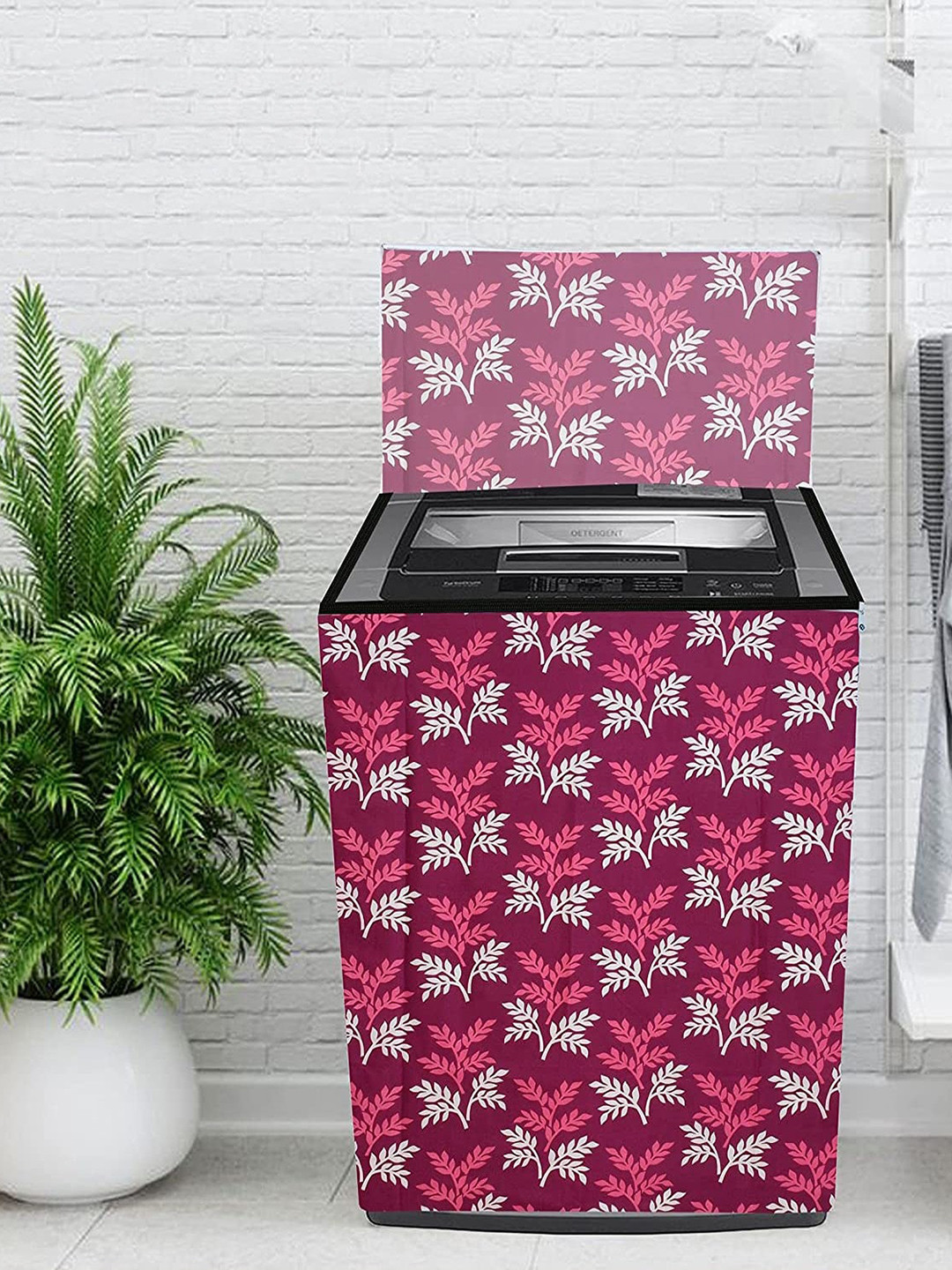 

Dakshya Industries Purple & White Printed Washing Machine cover