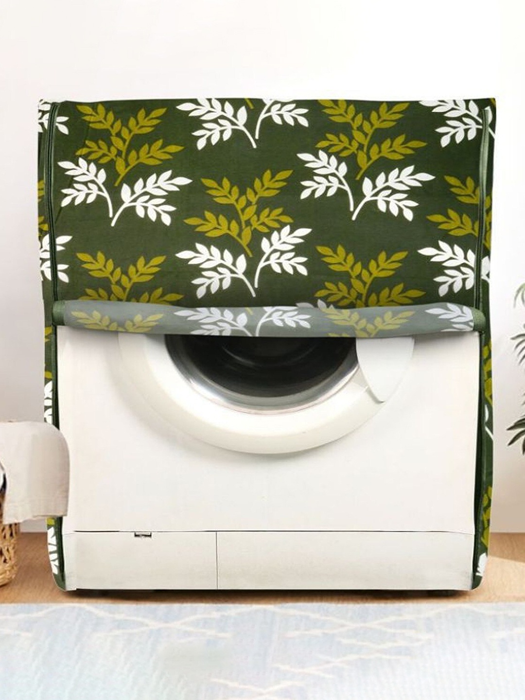 

Dakshya Industries Green & White Printed Durable Washing Machine cover