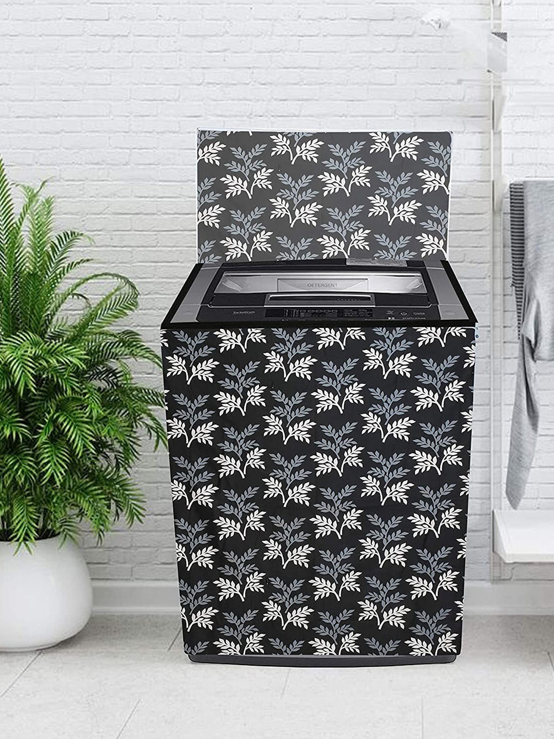 

Dakshya Industries Black Printed Top Load Black Patti Washing Machine Cover