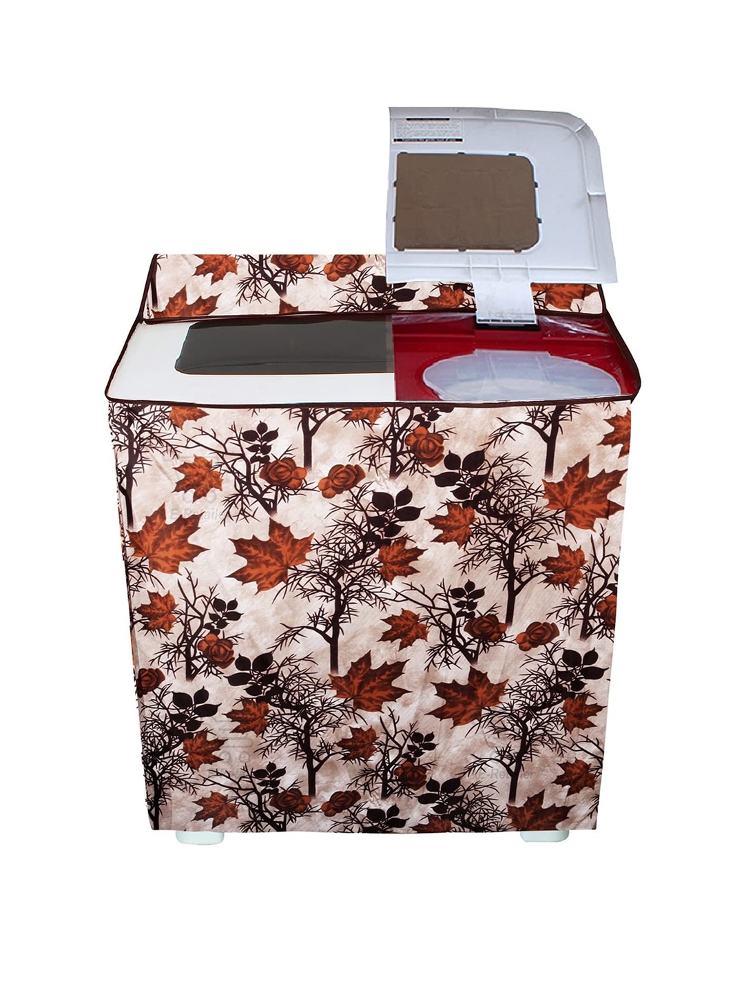 

Dakshya Industries Brown & Beige Printed Washing Machine Cover