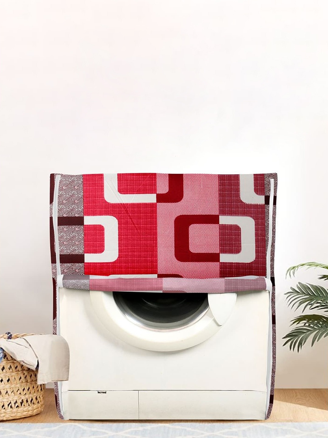 

Dakshya Industries Maroon Printed Durable Washing Machine Cover