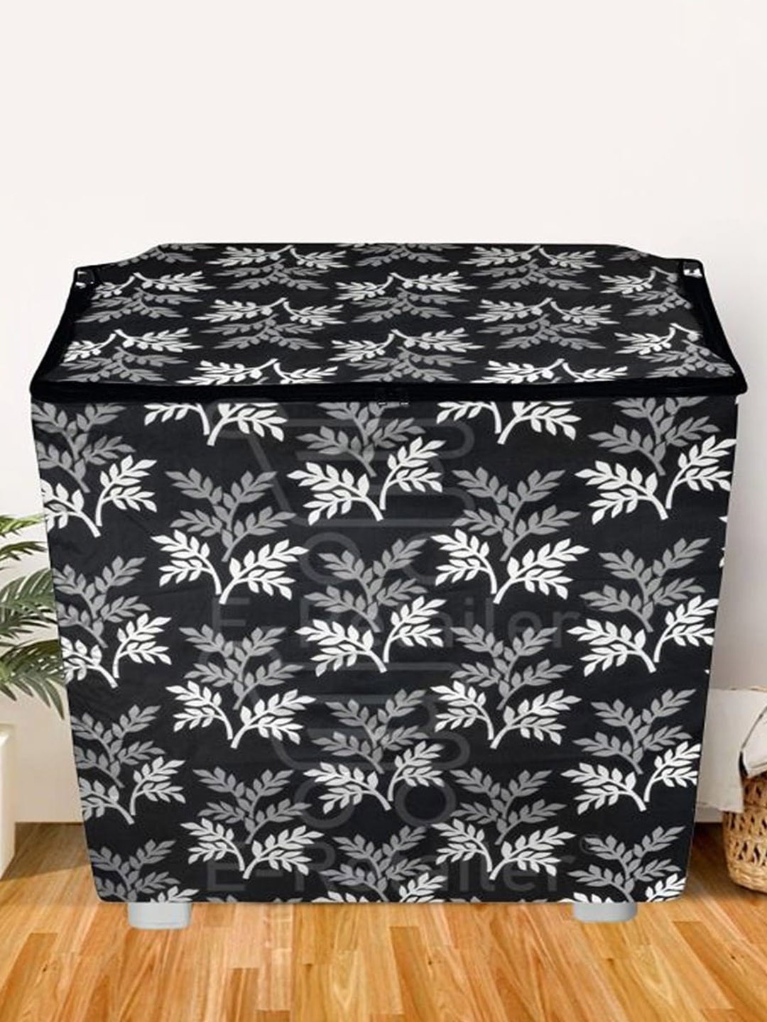 

Dakshya Industries Black & White Printed Washing Machine Cover