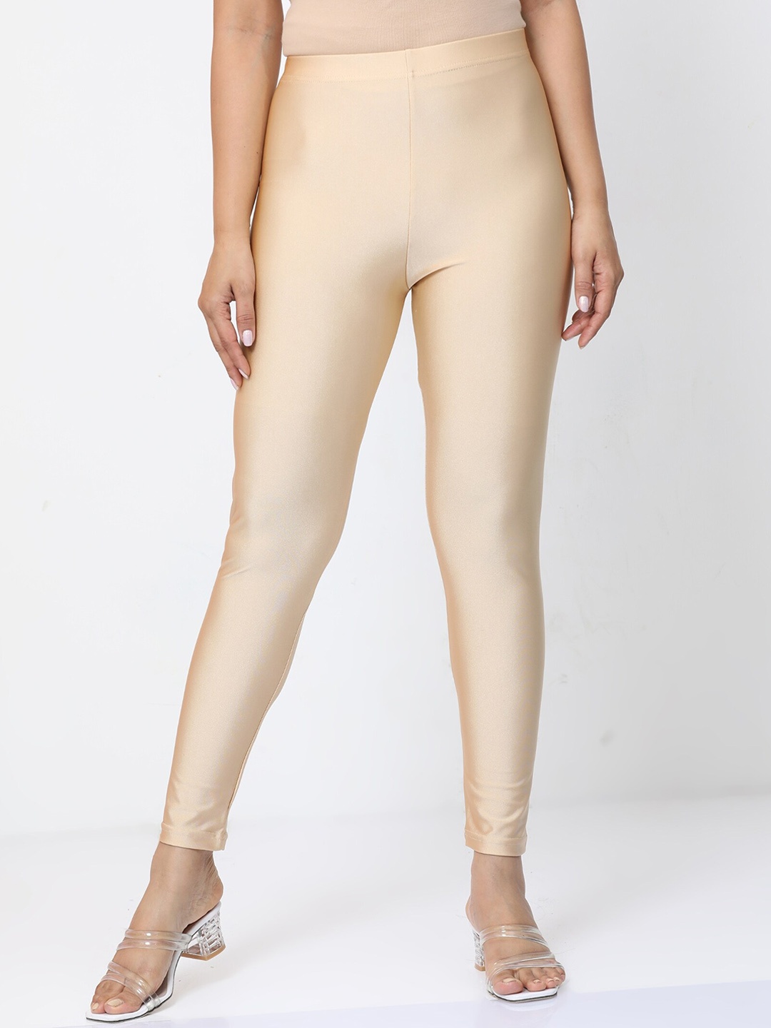 

Bottums Shimmer Ankle Length Leggings, Beige