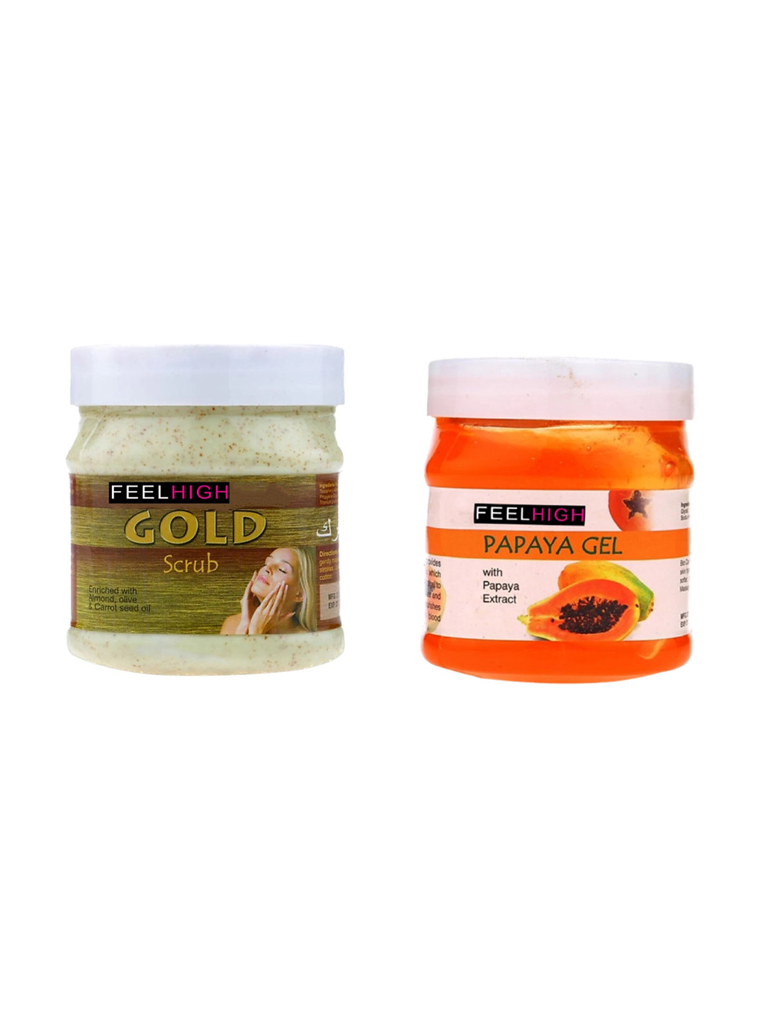 

FEELHIGH Set Of Face & Body Gold Scrub & Papaya Gel 500gm, Multi