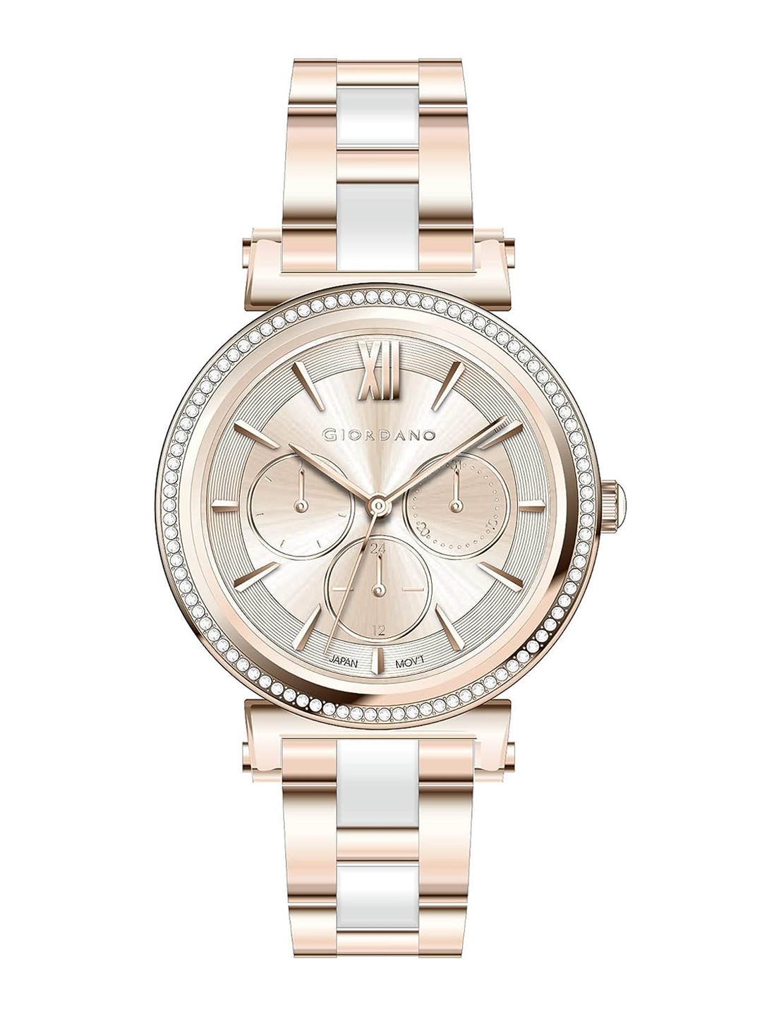 

GIORDANO Women Textured Dial & Straps Analogue Watch GD-2075-11, Rose gold