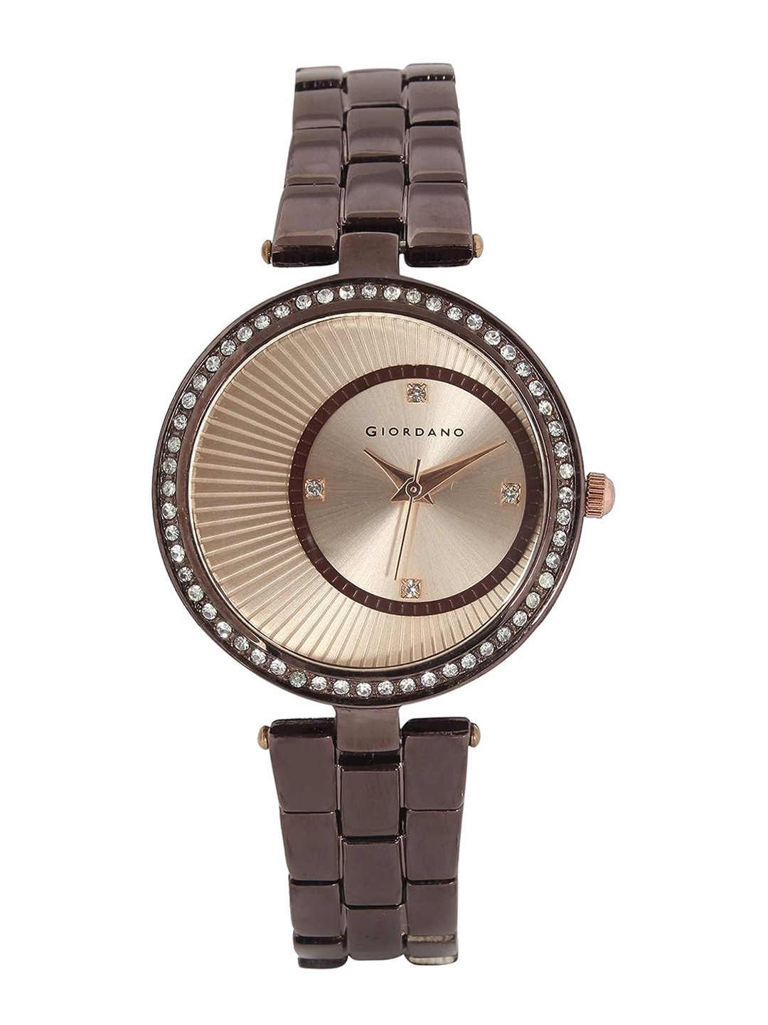 

GIORDANO Women Embellished Dial & Bracelet Style Straps Analogue Watch A2056, Brown