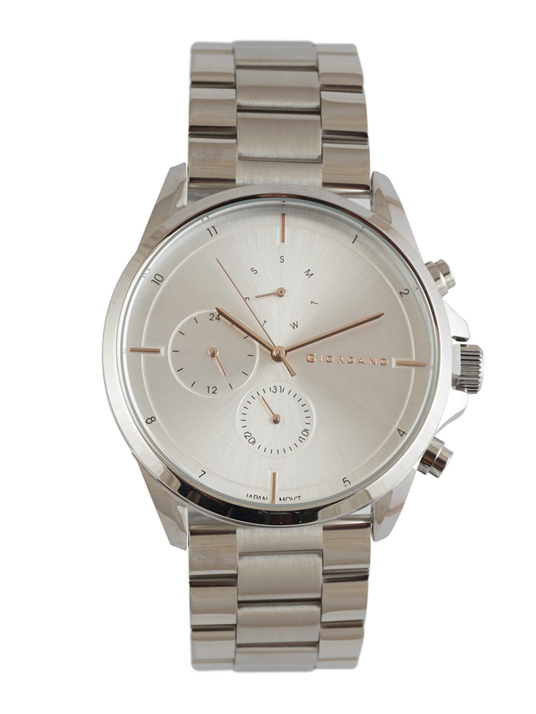 

GIORDANO Men Bracelet Style Straps Analogue Watch GD-1088-11, Silver