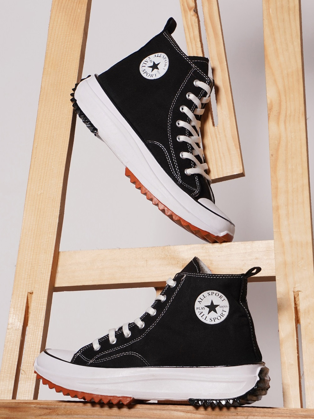 

Try Me Women High-Top Lightweight Canvas Lace-Up Sneakers, Black