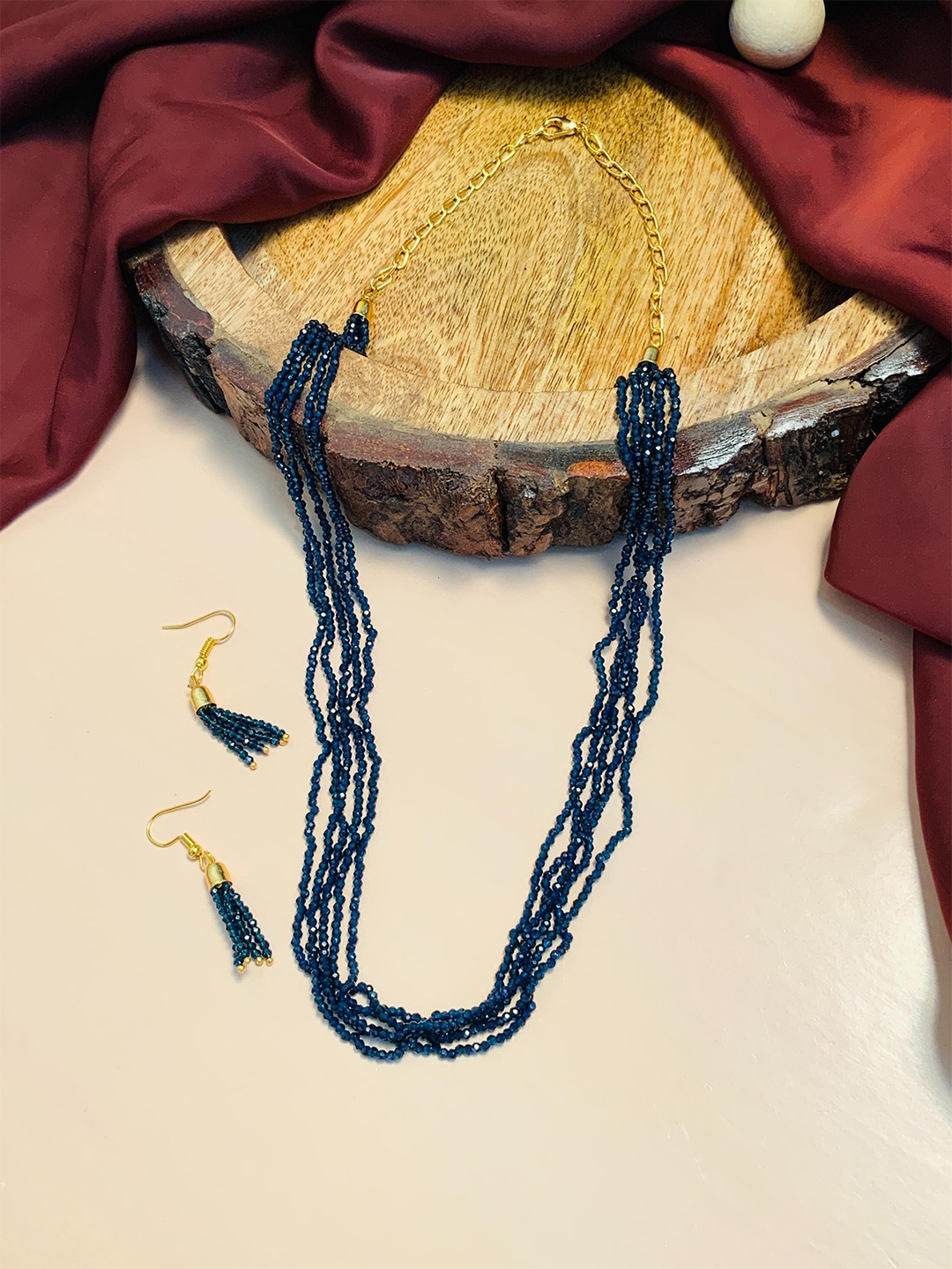 

ABDESIGNS Gold-Plated Beaded Multistrand Jewellery Set