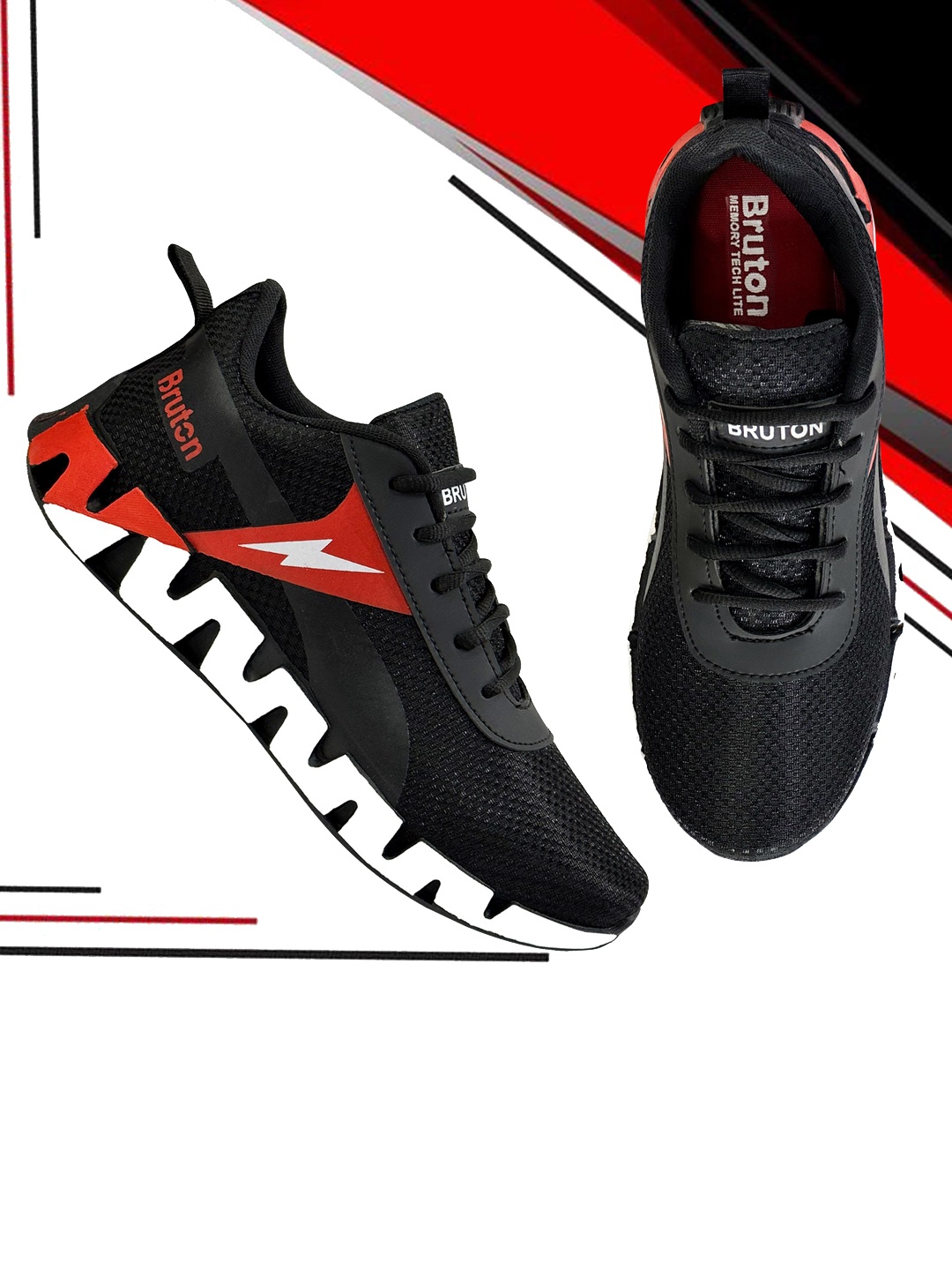 

Bruton Men Textured Lightweight Sneakers, Black