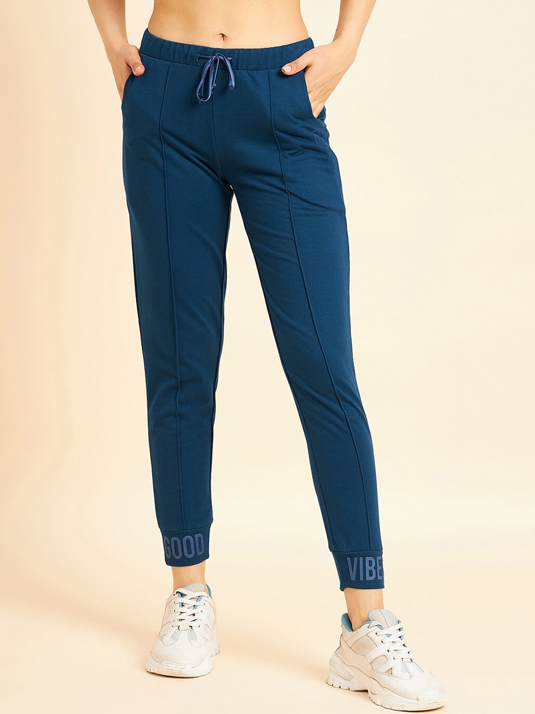 

Sweet Dreams Women Mid-Rise Joggers, Navy blue