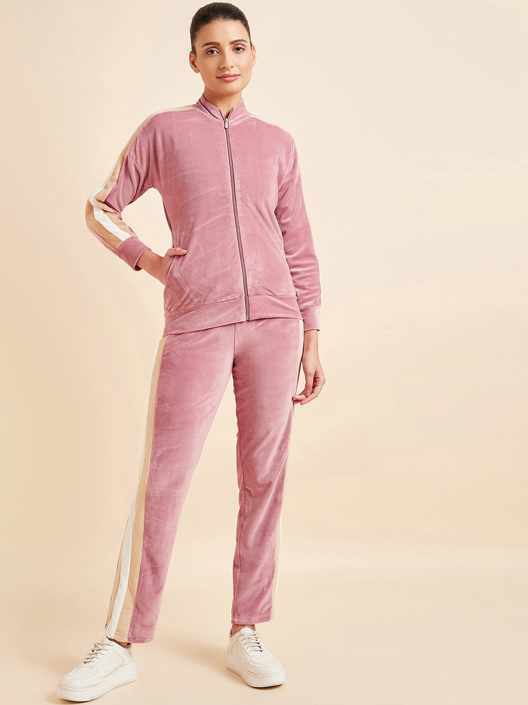 

Sweet Dreams Women Solid Tracksuit, Pink