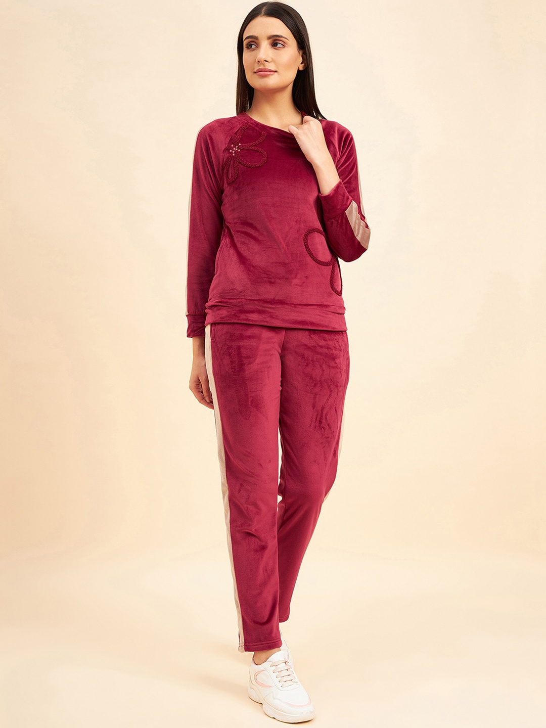 

Sweet Dreams Women Mid-Rise Tracksuit, Maroon