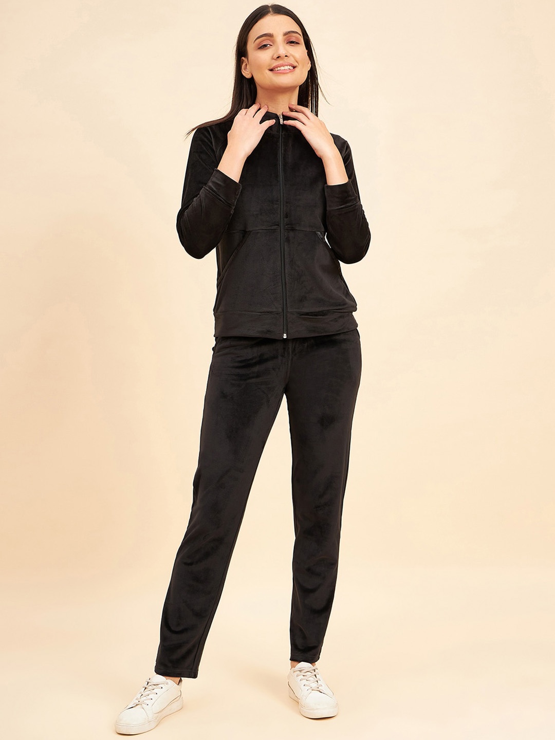 

Sweet Dreams Black Mock Collar Tracksuit
