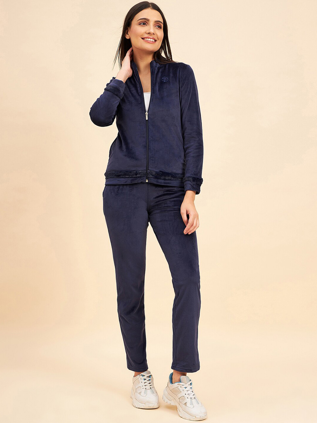 

Sweet Dreams Mock Collar Tracksuit, Navy blue