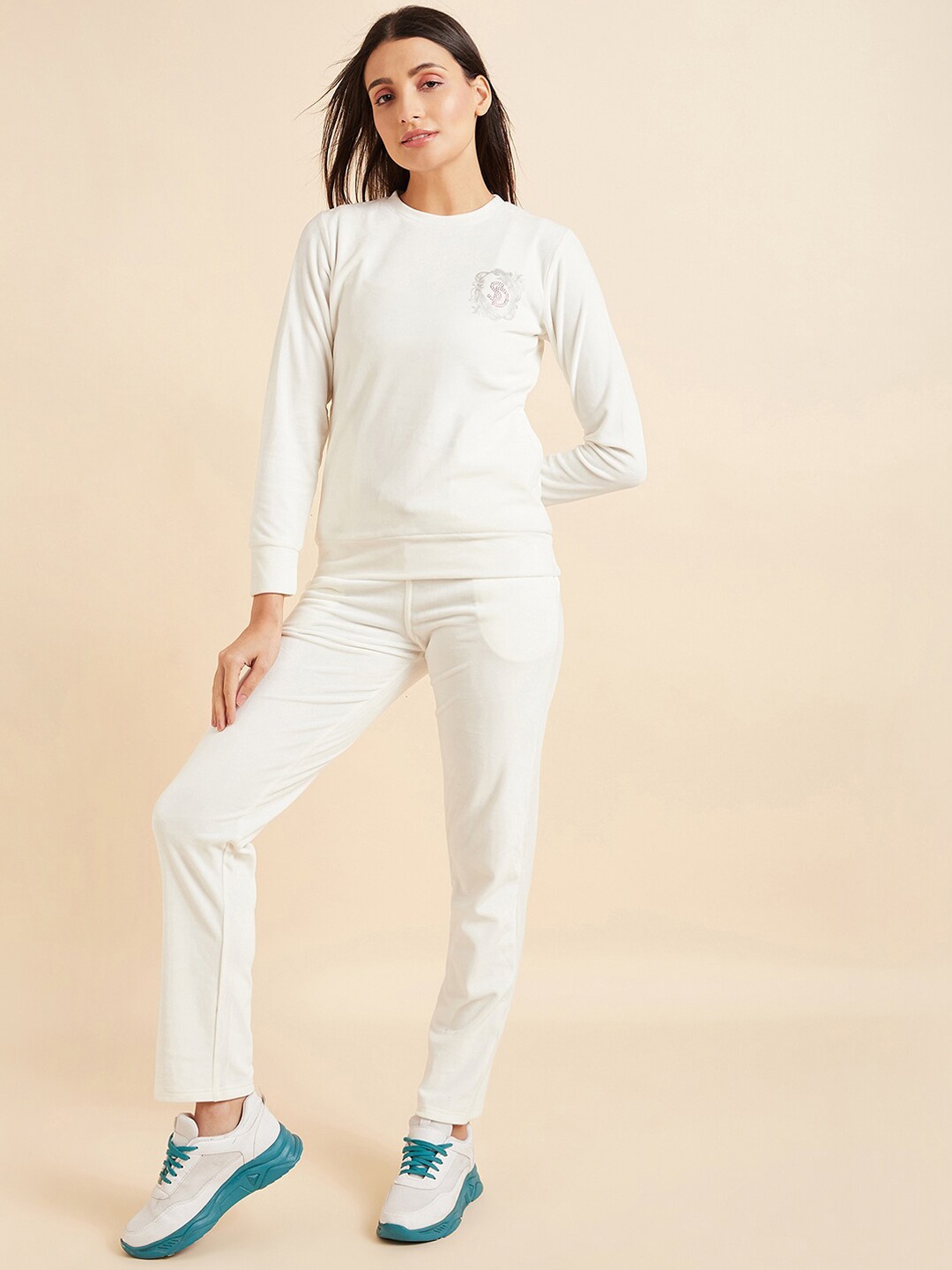 

Sweet Dreams Round Neck Tracksuits, White