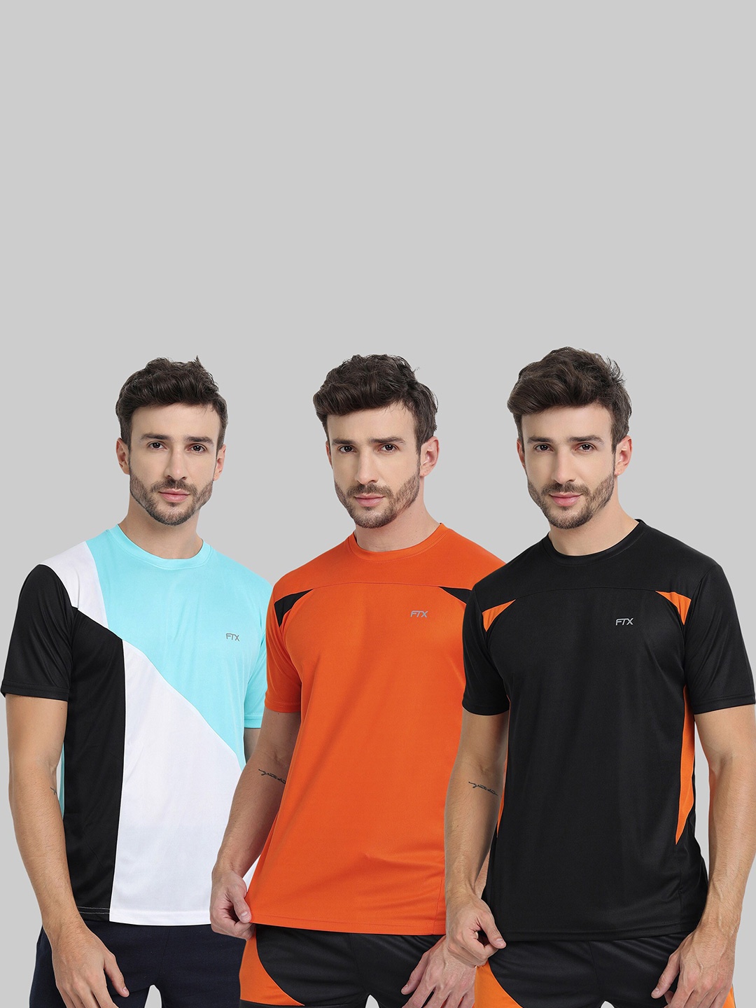 

FTX Pack Of 3 Colourblocked Dry Fit Sports T-Shirts, White