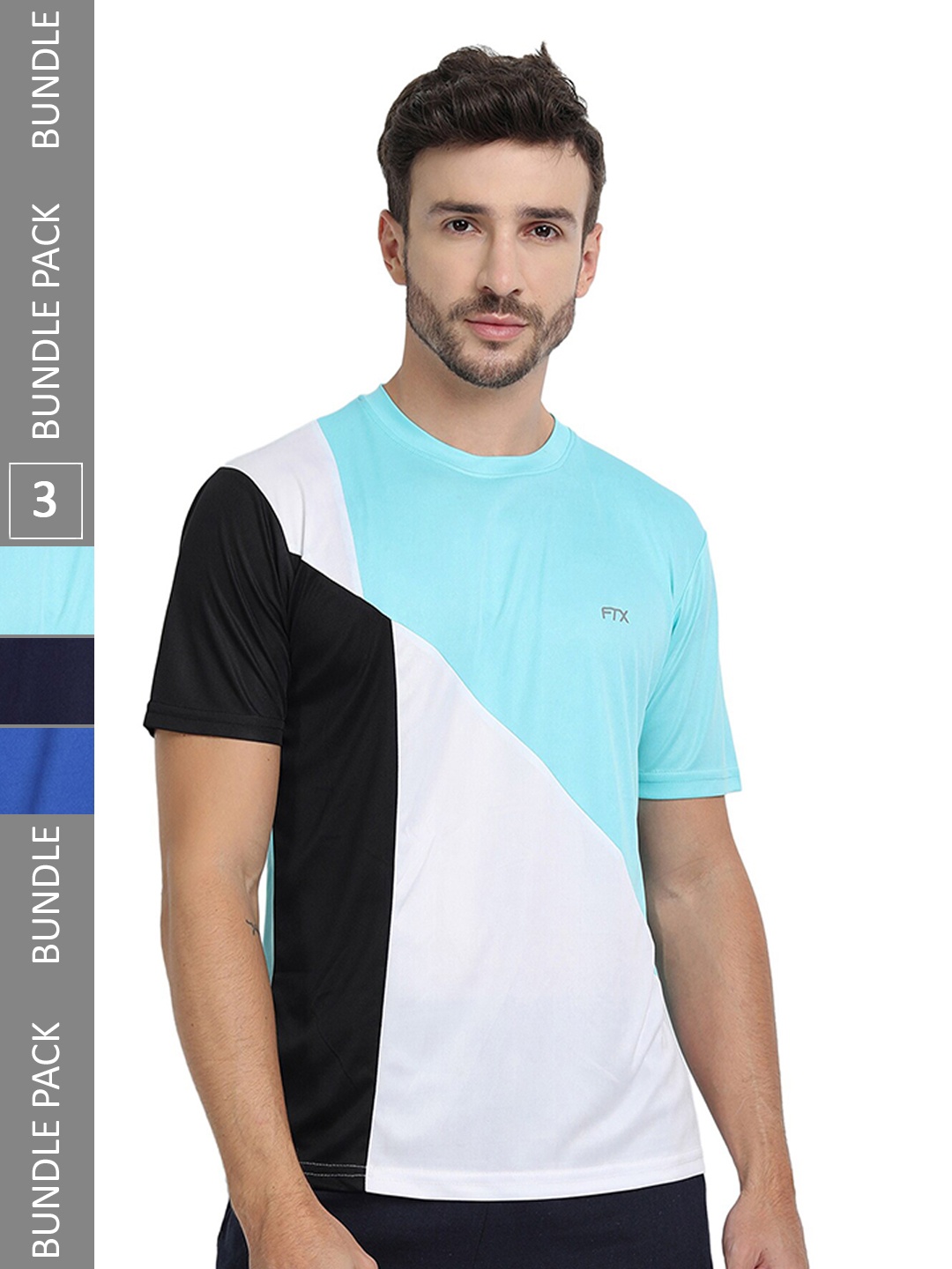 

FTX Pack Of 3 Round Neck Dry Fit Sports T-shirt, Black